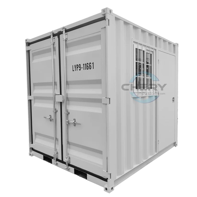 9ft Portable Storage Conex Box Container w/Lockbox & Windows