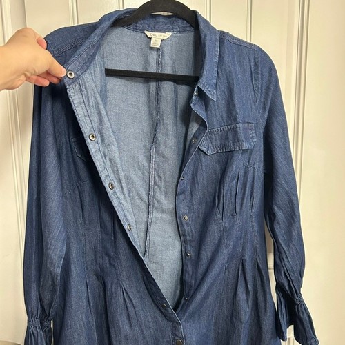 Vintage Cato Bell Sleeve Denim Dress Juniors SIZE 16 Snap Button Western Jean - Picture 12 of 17