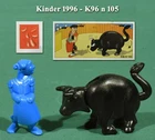 Kinder mountable 1996, K96 n 105 matador and bull + 1 BPZ, adhesive not laid
