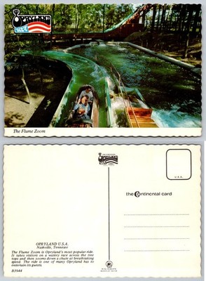 Vintage Opryland Nashville TN The Flume Zoom Log Flume Ride Postcard