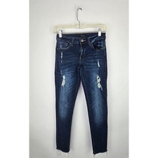 KanCan Distressed Skinny Jeans Dark Wash Raw Hem KC6050R Womens Size W5 26