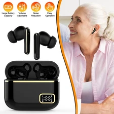 Dual Mode Hearing Aid & Bluetooth Earbud Auto On Touch Control Rechargeable New