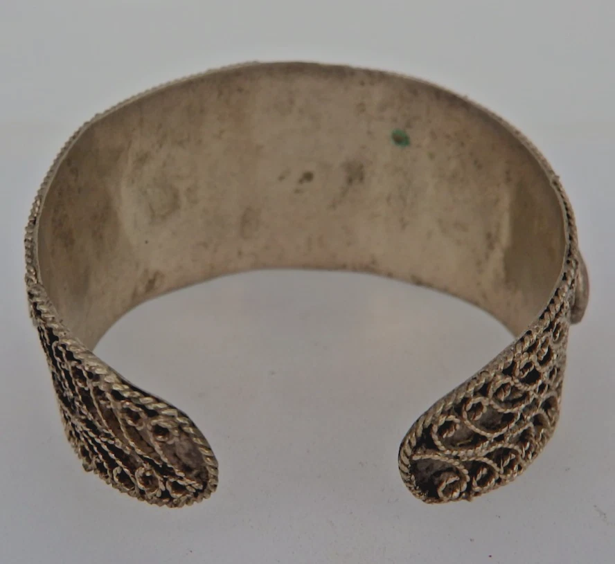 Berber Schmuck Armreif mit 5 diverse echte Edelsteine versilbert (131291) - Bild 3 von 4