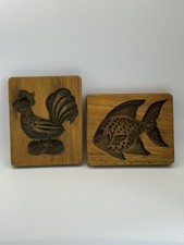 Springerle Set Of 2 Vintage Wooden Cookie Mol...