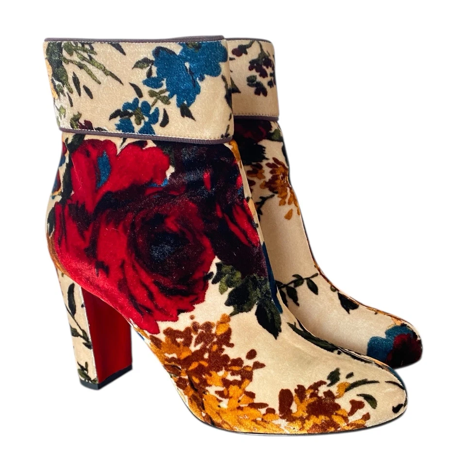 CHRISTIAN LOUBOUTIN Moulamax 100 Botines Terciopelo Multicolor, Talla 38 Foto 2 de 4