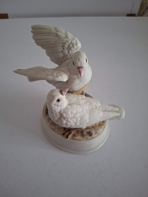 Vintage Gorham Porzellan Biskuit Vogel Figur Spieluhr Japan - ''Memory'' - selten