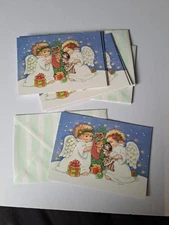7 Sweet Vintage Christmas Cards Paper Magic Group Angels