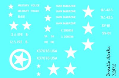 Braille Strike Decals 1/72 Captured German Vehicles in Allied Service