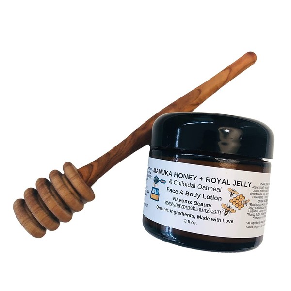 Loción orgánica de miel de Manuka y jalea real con avena coloidal (2 oz)