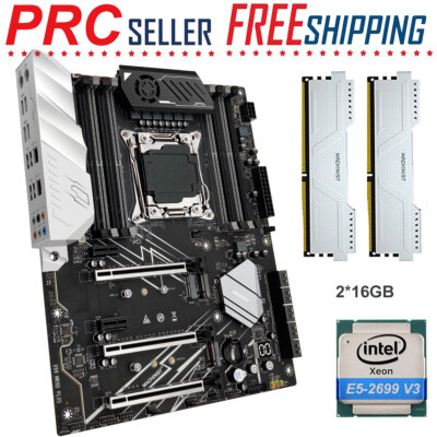 X99 Motherboard LGA 2011-v3 with Xeon E5 2699 V3 32GB DDR4