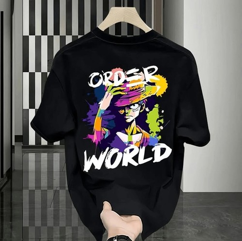One Piece Anime Monkey D Luffy Straw Hat Pirates Order World T-Shirt Sz S-3XL