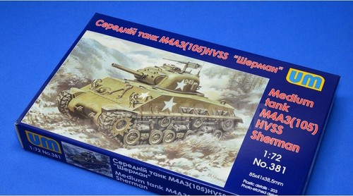 UNIMODELS UM 381 Kit Modelo Plástico Escala 1:72 Tanque Medio M4A3 (105)HVSS Sherman - Imagen 12 de 12