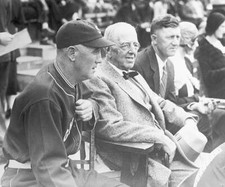 Charles Comiskey And Manager Donie Bush Watching Ball Game 1931 Old Photo