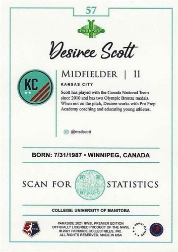 2021 Parkside Collectibles NWSL Black and White Parallel (#51 - #60) - Picture 6 of 14