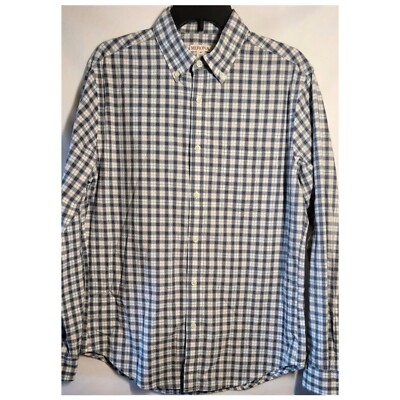 Merona Shirt Men's Size Medium Gray Multicolor Plaid Button Down