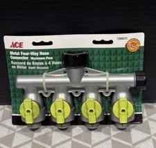 4 Way Garden Hose Splitter Metal Hose Connector Max Flow Heavy Duty