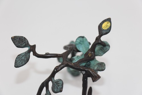 Vtg Bombay Company Hummingbird Floral Candle Holder Verdigris Finish Korea - Picture 6 of 9