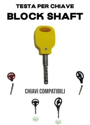 TESTA DI RICAMBIO IMPUGNATURA PER CHIAVE BLOCK SHAFT PLASTICA COLORE GIALLO v2