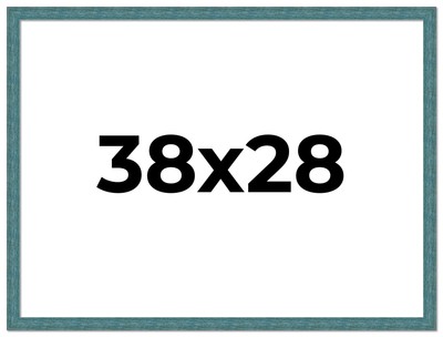 38x28 Frame Blue Rustic Barnwood Solid Wood Picture Frame Width 1.25 Inches | In