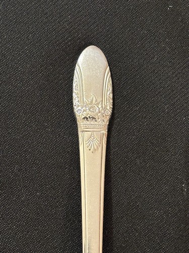 1937 First Love By 1847 Rogers Bros 3 Pc Set / 9” Cold Meat Fork W/ Design - Picture 5 of 13