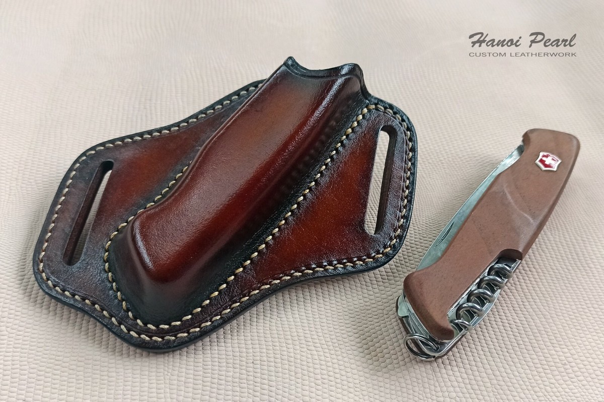 Victorinox Ranger Wood 55 Custom Sheath Canted Leather Sheath
