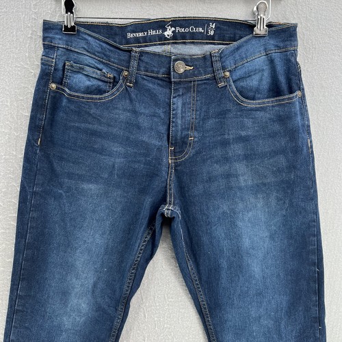 Beverly Hills Polo Club Jeans Herren 34x30 Blau Stretch Denim Straight Leg Dark - Bild 3 von 10