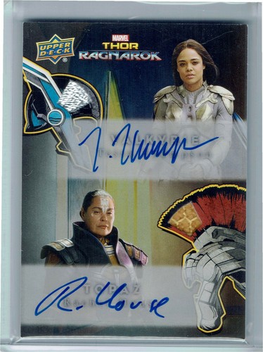 Thor Ragnarok Dual Autograph Costume Card ADA2 Tessa Thompson & Rachel House - Zdjęcie 2 z 3
