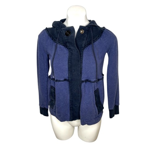 Marc Jacobs, Vintage MARC JACOBS Blue Hoodie Peplum Snap Coat Jacket XS