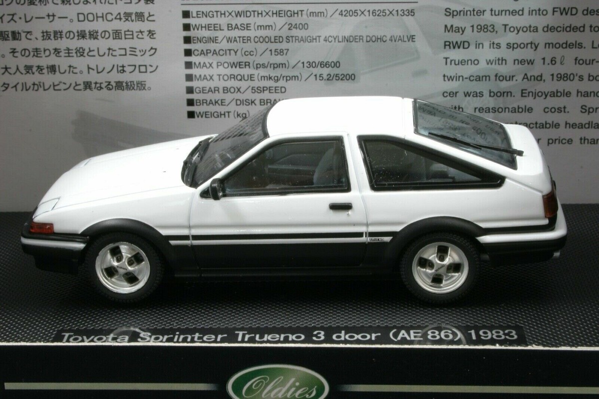 EBBRO 43818 1:43 SCALE 1983 TOYOTA SPRINTER TRUENO AE86 DIE