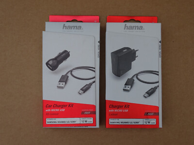 Original Hama Charger Kit Ladeset Micro USB plus Car charger Kit