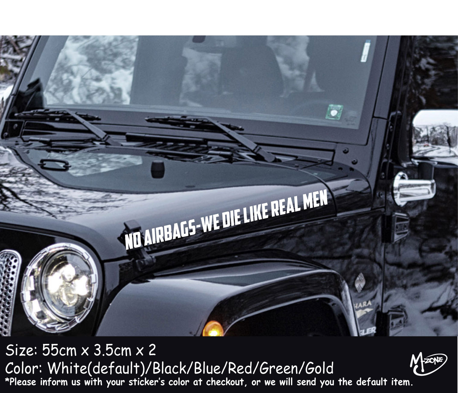 no airbags we die like real men sticker on car