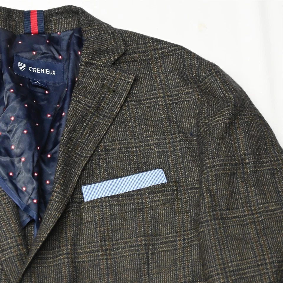 NUEVO Abrigo Deportivo Blazer Cremax Grande Marrón Glenn Cuadros Tweed Parche en el Codo Para Hombre Foto 2 de 4