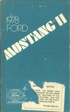 1978 Ford Mustang II Owners Manual Original OEM User Instruction Guide Book 2