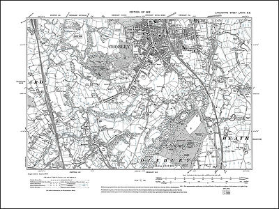 Map Of Chorley Lancashire Old Map Of Chorley, Duxbury, Lancashire 1912: 77Se Repro | Ebay