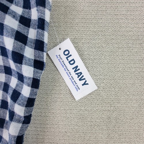 Old Navy Dress Womens XL Blue Gingham Linen NEW Smocked Coastal Preppy Milkmaid - Picture 3 of 9
