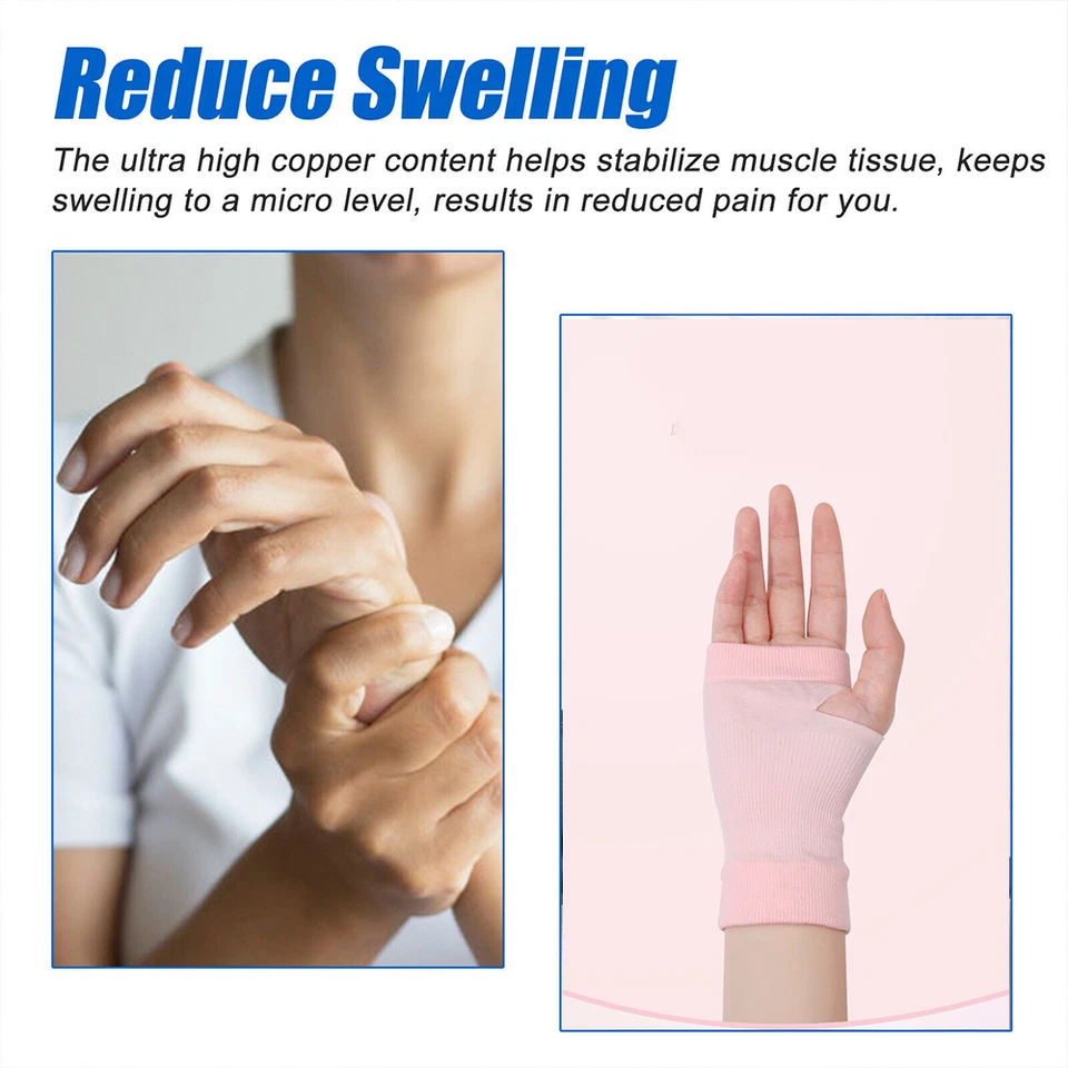 2 Pcs Wrist Brace Support Compression Sleeve Arthritis Gym Carpal Tunnel Hand US - Image 2 of 4