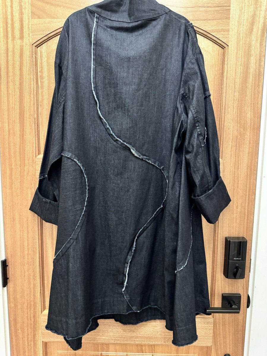 MOYURU New Denim Coat Medium 213487 long 100% cotton Collared