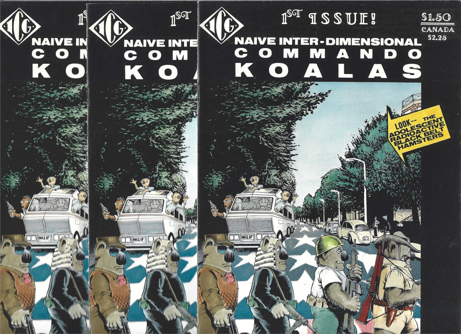 NAIVE INTER-DIMENSIONAL COMMANDO KOALAS #1 LOT OF 3 (NM-) HIGH GRADE COPPER AGE