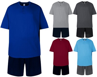 Herren Übergröße Kurz Pyjama Sets 3XL 4XL 5XL 6XL Schlaf Lounge Wear Schlafanzug Set Neu