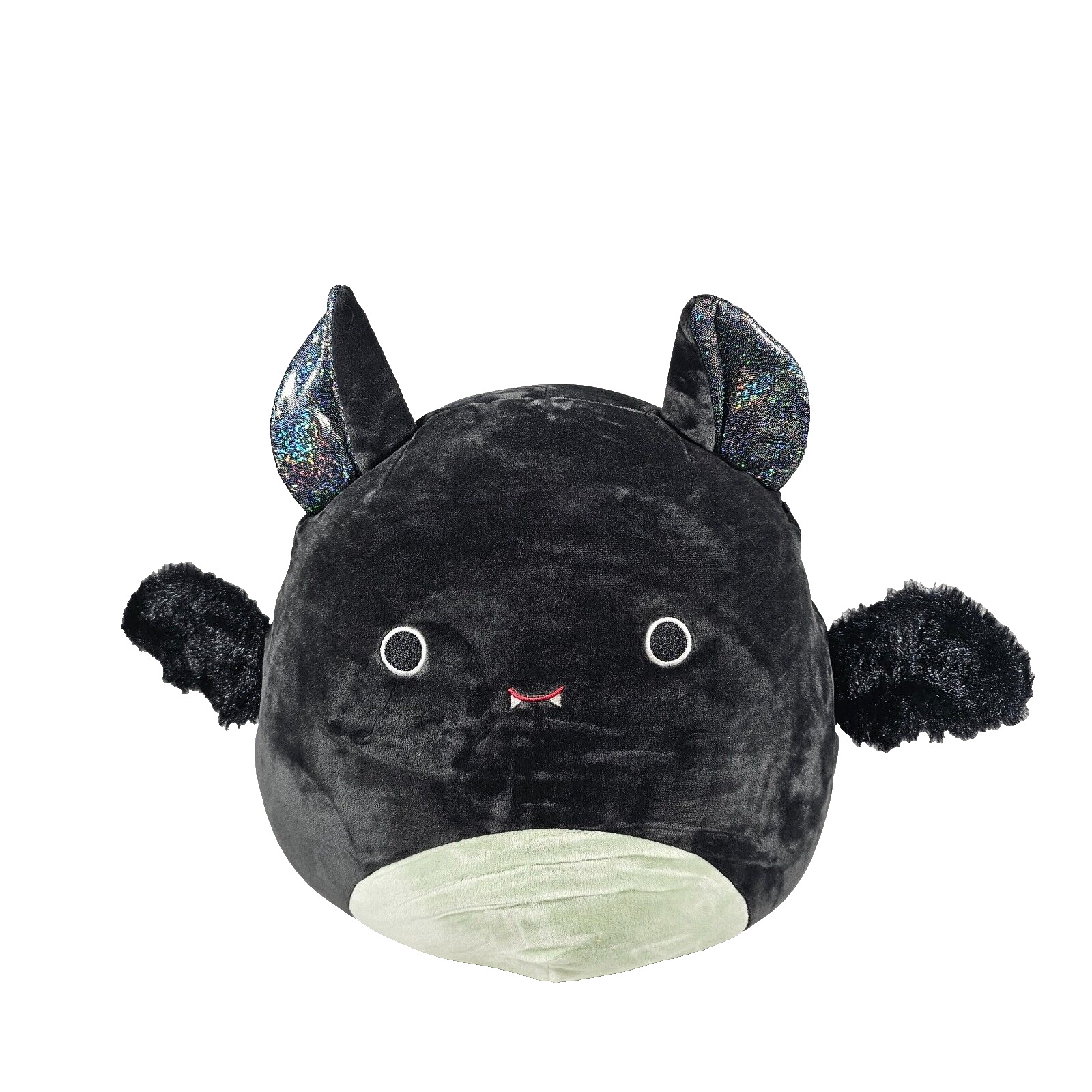 Squishmallow Bart The Bat 2022 IRIDESCENT EARS Fuzzy Wings Stuffed Toy Black 12"