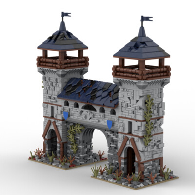 Modubrix Mocs Buildings Blocks Toy Sets  Medieval Castle's Keep Outpost 2692pcs