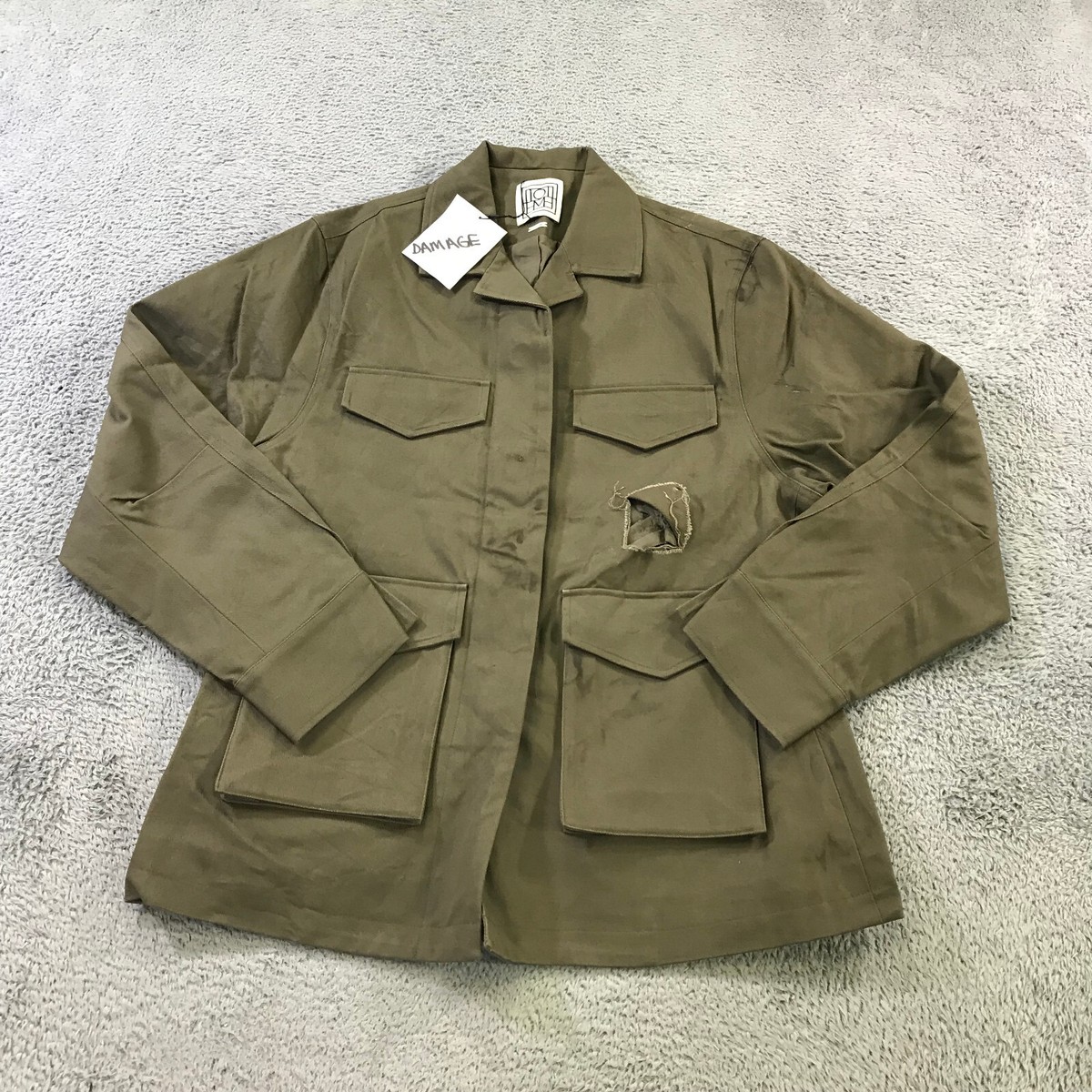 Toteme Jacket Womens 34 Org.$630 Army Jacket Khaki Green Military