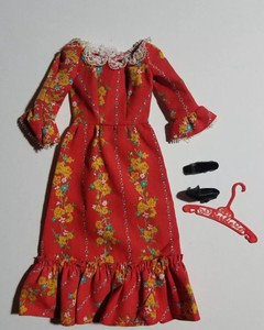 red peasant dress