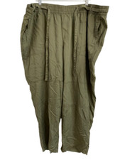 Lane Bryant Lyocell size 26/28 Army Green Drawastring pants womens NEW