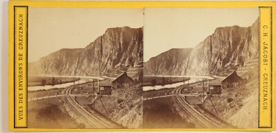 Jacobi, Deutschland Rothenfels Bad Kreuznach c1865 Foto Stereo Vintage Albumin