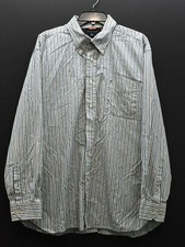 Tommy Hilfiger Mens Stripe Long Sleeve 80's Two Ply Cotton Button Down Shirt XL