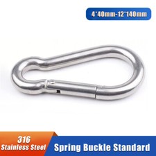 Standard Spring Buckle Locking Carabiner Clip Snap Hook 316 Stainless Steel