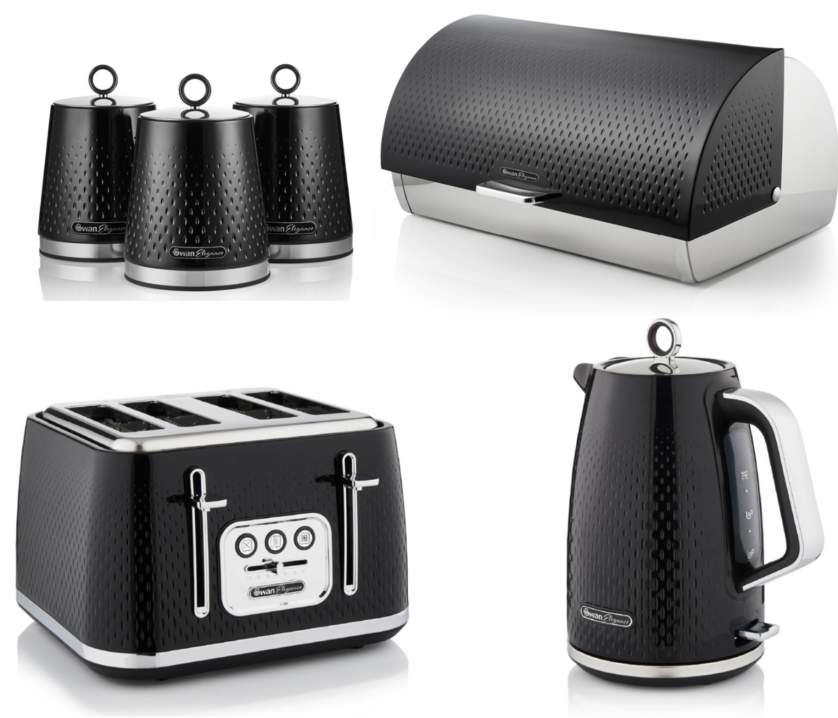 Swan Black Kettle And Toaster Set Sale Swan Symphony Black Kettle