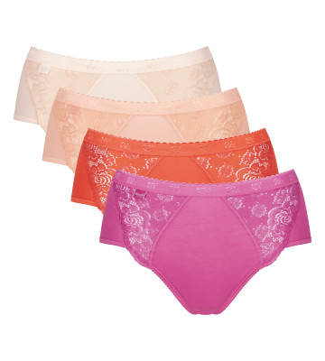 Sloggi Chic Midi Slip Spitzen Slips 4er Pack 85% Baumwolle 10214674 UVP 48,00  
