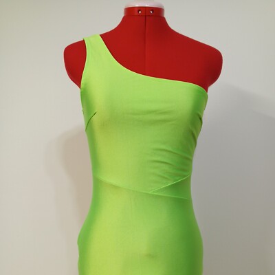 NWT FASHION NOVA S(4-6) Women Mini Dress Neon Green One Shoulder Slimming |  eBay
